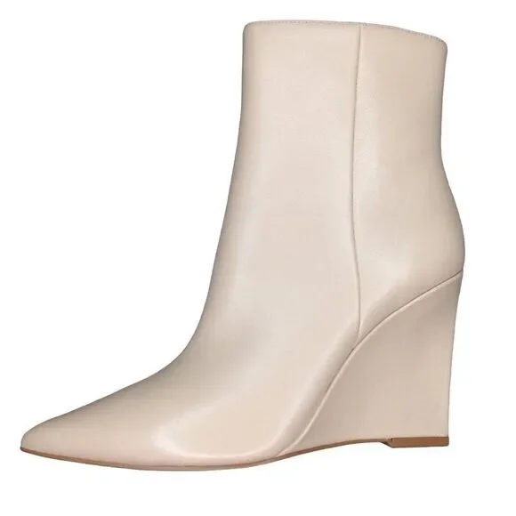 Marc Fisher Ltd Women's Dayna Pointy Toe Wedge Bootie In Taupe 11M NWT